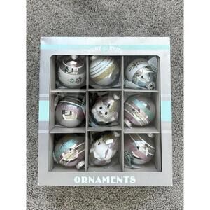 9 Christopher Radko Shiny Brite Easter Ornament Rabbit Egg Spring Glass Set 2018